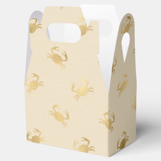 Gold  Nautische krabben Bedankdoosjes (Geopend)