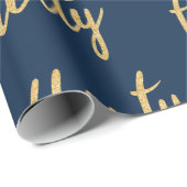 Gold Navy 30 Verjaardagsfeestje Glitter "Dertig" Cadeaupapier (Rol Hoek)