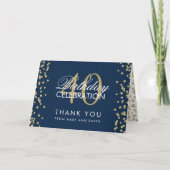 Gold Navy 40e verjaardag Bedankt Glitter Confetti (Voorkant)