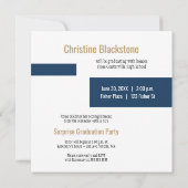 Gold & Navy 6 Foto-Afstuderen uitnodiging (Achterkant)