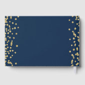Gold Navy 80e verjaardagsfeest Glitter Confetti Gastenboek (Achterkant)