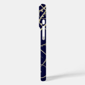 Gold Navy Black Pauw Gold Swirl Case-Mate iPhone Case (Achterkant / Links)