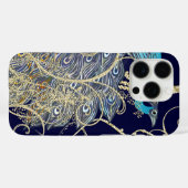 Gold Navy Black Pauw Gold Swirl Case-Mate iPhone Case (Achterkant (horizontaal))
