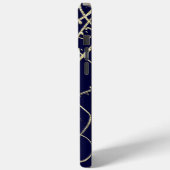 Gold Navy Black Peacock Swirl Case-Mate iPhone Case (Achterkant / Links)