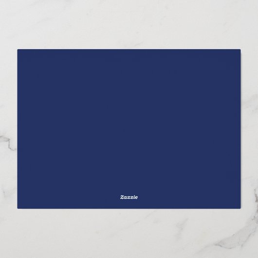 Gold Navy Blauw Getrouwd & Helder Zwart Wit Foto Folie Feestdagenkaart (Achterkant)