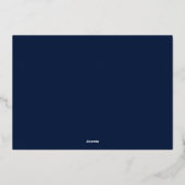 Gold & Navy blauw Surprise 50ste bruiloft Jubileum Folie Uitnodiging (Achterkant)