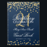 Gold Navy Blue 21st Birthday Guest Book Confetti Notitieboek<br><div class="desc">Elegant 21e verjaardag Confetti van de goudglitter op de sjabloon van Navy Blue. Eenvoudig te gebruiken en eenvoudig aan te passen. Bestel vandaag nog!</div>
