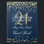 Gold Navy Blue 21st Birthday Guest Book Confetti Notitieboek<br><div class="desc">Elegant 21e verjaardag Confetti van de goudglitter op de sjabloon van Navy Blue. Eenvoudig te gebruiken en eenvoudig aan te passen. Bestel vandaag nog!</div>