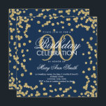 Gold Navy Blue 90th Birthday Glitter Confetti Kaart<br><div class="desc">Elegant 90th Birthday Gold Faux Glitter Confetti Navy Blue sjabloon. Geweldig voor 90ste verjaardagsfeestjes en nog veel meer!</div>