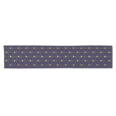 Gold Navy Blue Art Deco Diamond Pattern Korte Tafelloper (Horizontaal)