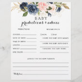 Gold Navy Blue Baby Predictions en Advice Kaarten