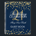 Gold Navy Blue Confetti 21st Birthday Guestbook Notitieboek<br><div class="desc">Een elegante 21e Birthday Party Guest Book-sjabloon met Gold Glitter Confetti op Navy Blue-ontwerp en eenvoudig aan te passen tekst.</div>