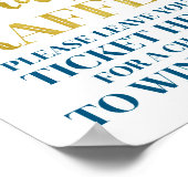 Gold Navy Blue Confetti Diaper Raffle Baby shower Poster (Hoek)