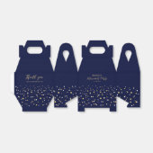 Gold & Navy Blue Confetti Modern Retirement Party Bedankdoosjes (Uitgevouwen)
