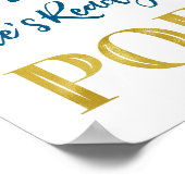 Gold Navy Blue Confetti Ze is klaar om te Poppen Poster (Hoek)