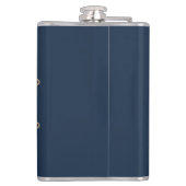 Gold & Navy Blue Elegant Flourish Monogram Heupfles (Achterkant)