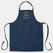 Gold & Navy Blue Elegant Flourish Monogram Schort (Voorkant)