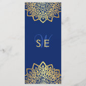 Gold Navy Blue Elegant Wedding Menu (Achterkant)