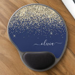 Gold Navy Blue Girly Glitter Sparkle Monogram Naam Gel Muismat<br><div class="desc">Glitter monogram goudblauw en marineslauw monogram en Initiaal Mousepad (Muismat). Dit maakt de perfecte liefhebbende 16 verjaardag,  bruiloft,  vrijgezellenfeest,  verjaardagsdag,  baby shower of vrijgezellenfeest voor iemand die van luxe glam en stijl houdt.</div>