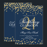 Gold Navy Blue Glitter Confetti 21e verjaardag Kaart<br><div class="desc">Elegante 21e verjaardag Gold Faux Glitter Confetti Navy Blue uitnodiging sjabloon. Geweldig voor 21e verjaardagsfeestjes en meer!</div>