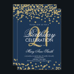 Gold Navy Blue Glitter Confetti 21st Birthday Kaart<br><div class="desc">Elegant 21ste verjaardag Gold Faux Glitter Confetti Navy Blue sjabloon. Geweldig voor 21ste verjaardagsfeestjes en nog veel meer!</div>