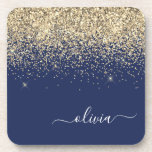 Gold Navy Blue Glitter Script Monogram Girly Name Bier Onderzetter<br><div class="desc">Navy Blue en Gold Glitter Script Monogram Name Paper Onderzetters. Dit maakt het perfecte afstuderen,  de verjaardag,  de bruiloft,  het vrijgezellenfeest,  de verjaardag,  het baby shower of het bachelorette feest cadeau voor iemand die van glam luxe en chic stijlen houdt.</div>