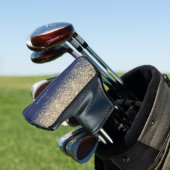 Gold Navy Blue Glitter Script Monogram Girly Name Golfheadcover (Insitu)