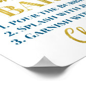 Gold Navy Blue Mam-osa Bar Baby shower Poster (Hoek)