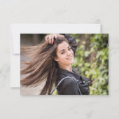 Gold Navy Blue Modern Afstuderen FOTO Bedankkaart (Achterkant)