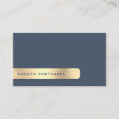 Gold Navy Blue Modern Eenvoudig Elegant Geborsteld Visitekaartje (Voorkant)