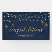 Gold & Navy Blue Modern - Gefeliciteerd banner (Horizontaal)