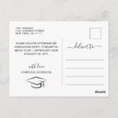 Gold Navy Blue Modern Gradun Party Briefkaart (Achterkant)