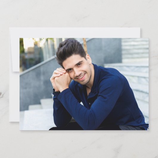 Gold Navy Blue Modern Nursing School Afstuderen Bedankkaart (Achterkant)