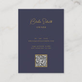 Gold Navy Blue Modern Professional Visitekaartje (Achterkant)