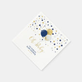 Gold & Navy Blue Oh Baby Napkins Baby shower Servet (Hoek)