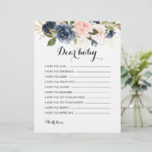 Gold Navy Blue Pink Floral wil Baby (Staand voorkant)