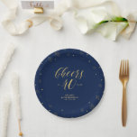 Gold Navy Blue Sparkle Cheers 40th Birthday Party Papieren Bordje<br><div class="desc">Dit aangepaste papieren bord voegt stijlvolle details toe aan uw speciale dag. Dit ontwerp is voorzien van een gladde grafische vormgeving en typografie "Cheers to 40 years" in een gouden folie. Ideaal voor een modern gouden thema op 40ste verjaardagsfeestje. In mijn winkel BaraBomDesign zijn ook uitnodigingen en kantoorbenodigdheden beschikbaar.</div>
