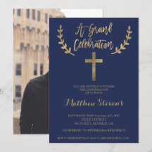 Gold navy blue typografie foto bevestiging