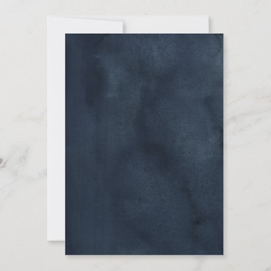 Gold Navy Blush Sparkle Bloemen Waterverf bruiloft Kaart (Achterkant)