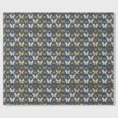 Gold Navy Butterfly Cadeaupapier (Vlak)