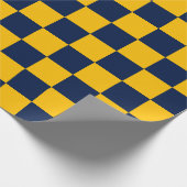 Gold Navy Checkerboard Cadeaupapier (Hoek)