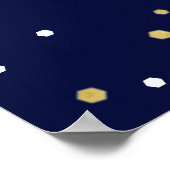 Gold & Navy Confetti 85th Birthday Party Welkom Poster (Hoek)