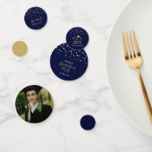 Gold Navy Confetti Modern Graduation Party Decor (Groep)