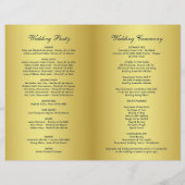 Gold Navy Coral Sequins Bow Wedding Programme (Achterkant)