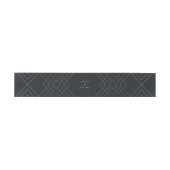 Gold Navy Elegance Diamond Geo Deco Wedding Uitnodigingen Wikkel (Vlak)