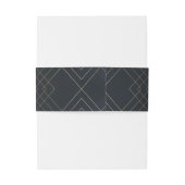 Gold Navy Elegance Diamond Geo Deco Wedding Uitnodigingen Wikkel (Achterkant Voorbeeld)