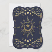 Gold Navy Elegant Tarot Kaart Huwelijksuitnodiging (Achterkant)