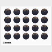  Gold Navy Floral Wedding Dank u Sticker (Vel)