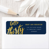 Gold Navy Folie Type 30e verjaardag Etiket (Insitu)