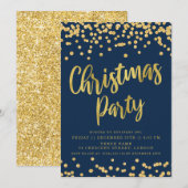 Gold Navy Glitter Business kerst Kaart (Voorkant / Achterkant)